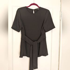 Nine West Women's Top Short Sleeve Tie Belt Blouse Sz. Small